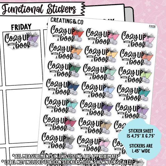 Cozy Up With a Book Functional Sticker Sheet - FX128