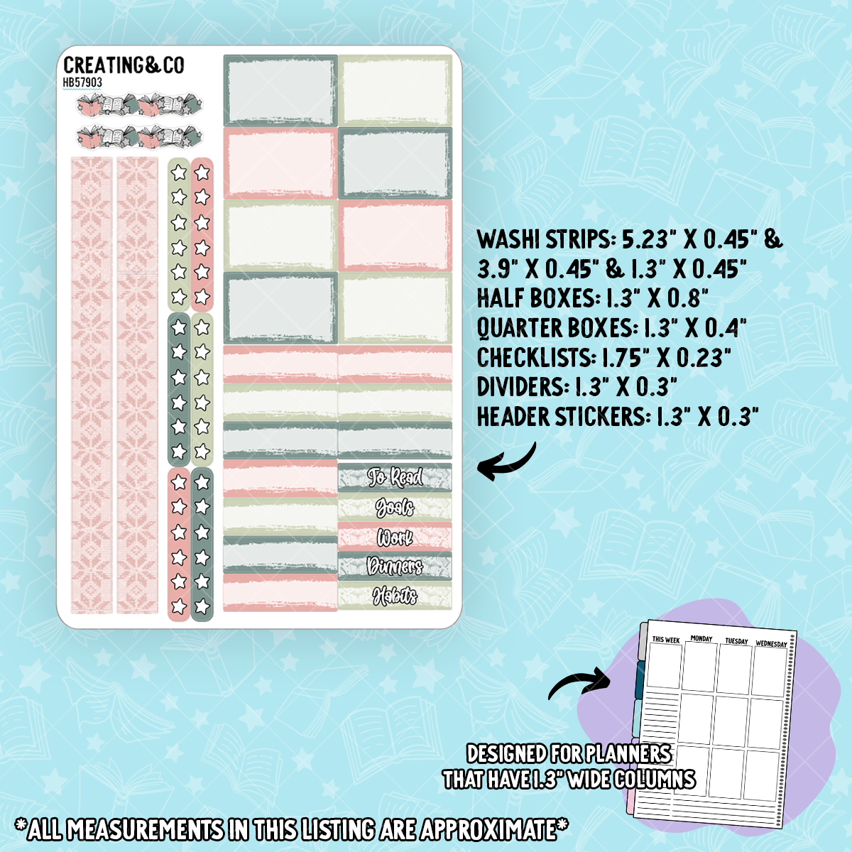 Holiday Prep Hobonichi Cousin Weekly Sticker Kit - xHB579