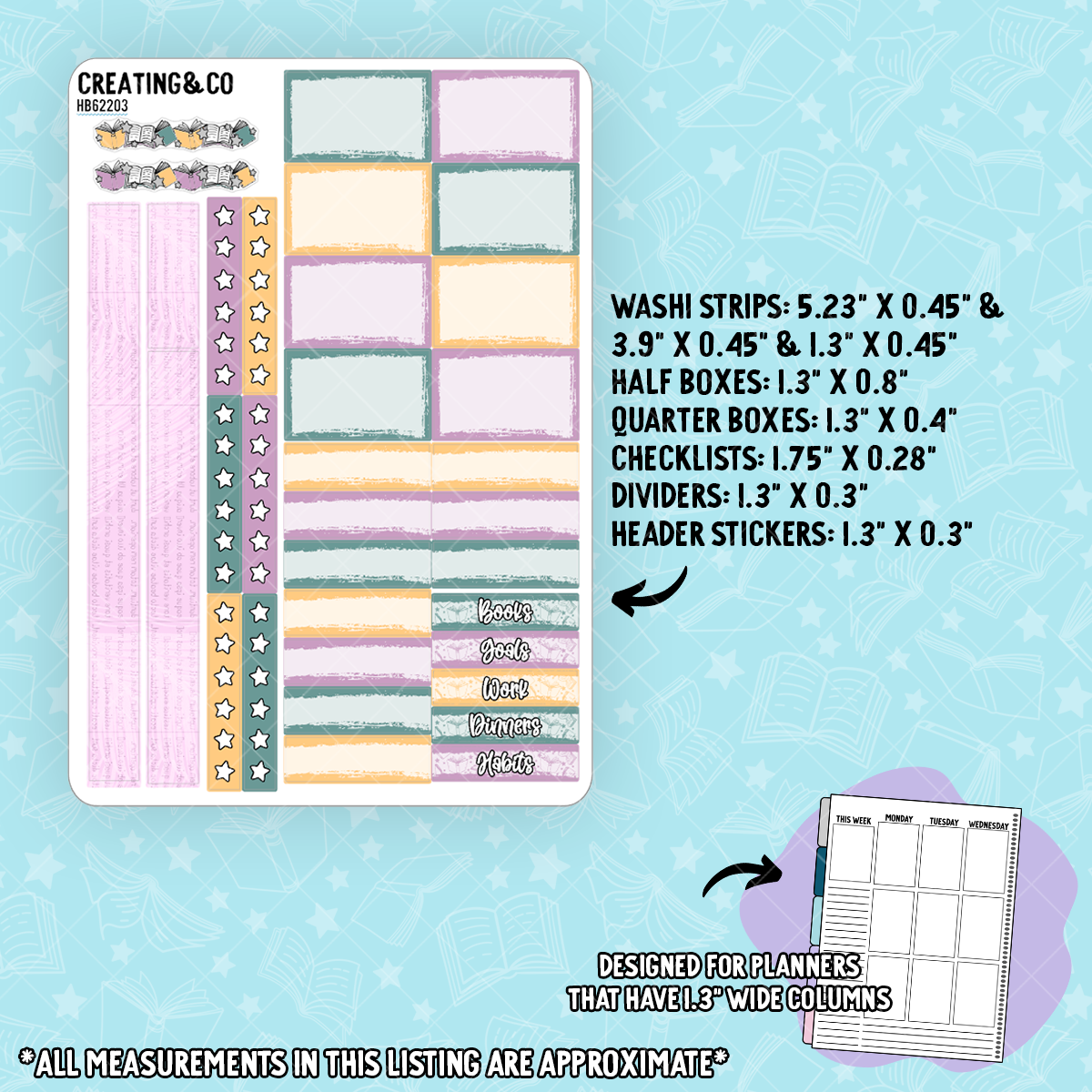 Academic Wisdom Hobonichi Cousin Sticker Kit + Reading Challenge Bundle