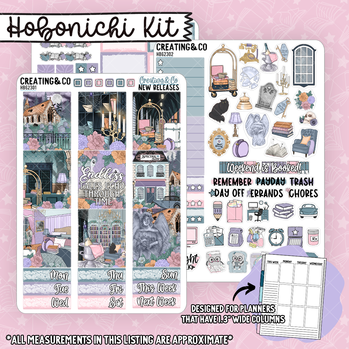 Spectral Suites Hobonichi Cousin Sticker Kit + Reading Challenge Bundle