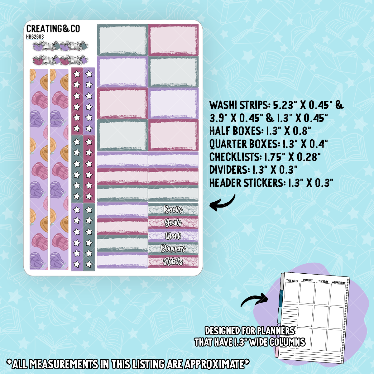 Haunted Carnival Hobonichi Cousin Weekly Planner Kit - 1.3" Stickers - HB626