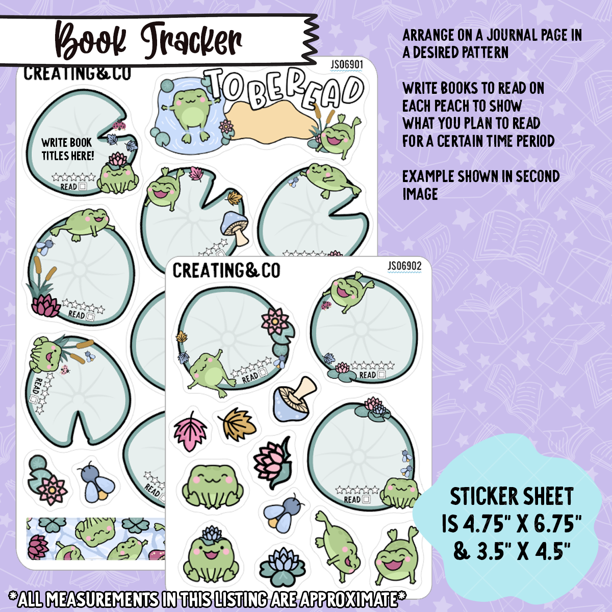 Lily Pad Pond To Be Read Decorative Sticker Set - JS069