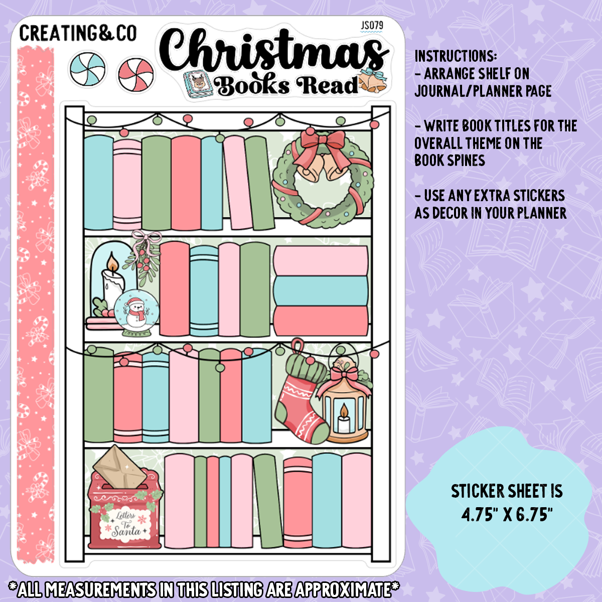 Christmas Season To Be Read Decorative Bookshelf Sticker Set - JS079
