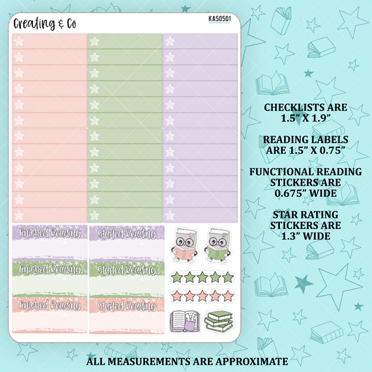 Spring Countryside Checklists + Reading Sticker Kit Add On for Weekly Planner Kit  - KA50501