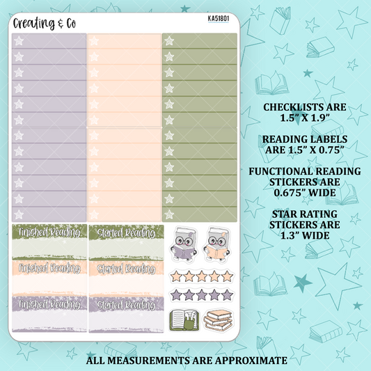 Botanist's Library Checklists + Reading Sticker Kit Add On for Weekly Planner Kit  - KA51801