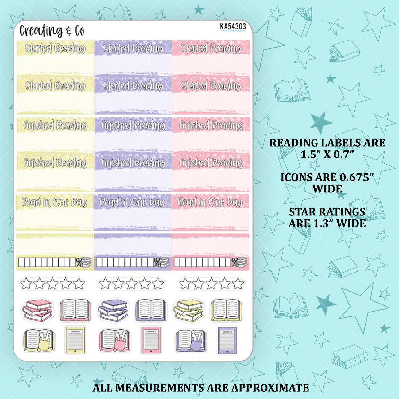 Sweet Reads Coquette Books Reading Sticker Kit Add On for Weekly Planner Kit - KA54303