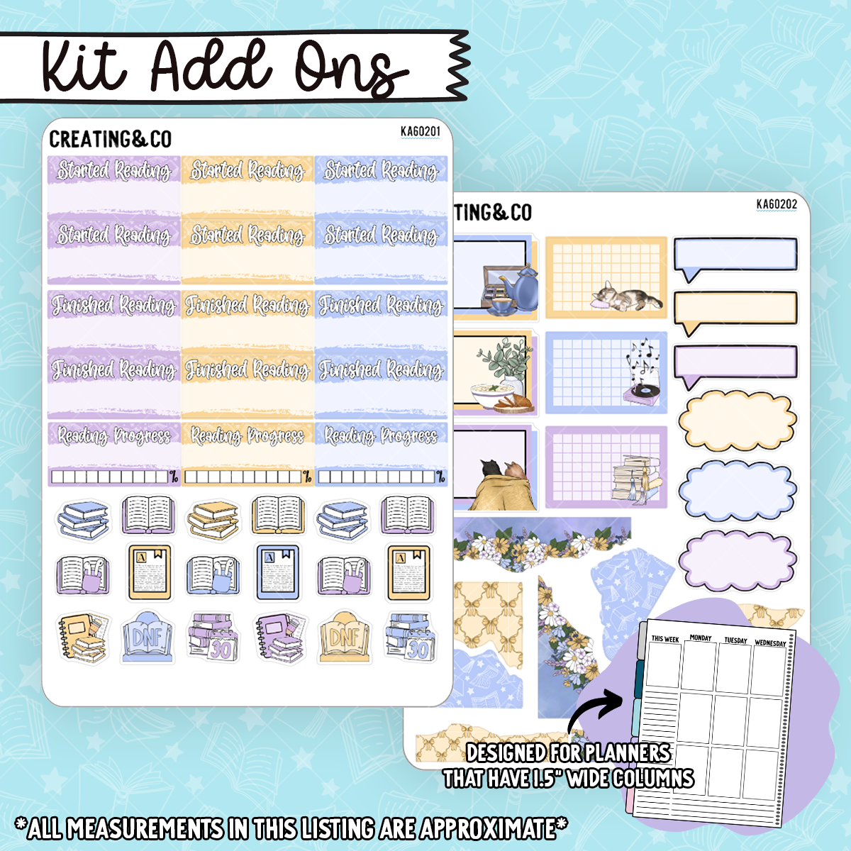 Lavender Rain Weekly Kit Add On Sticker Sheets - KA602