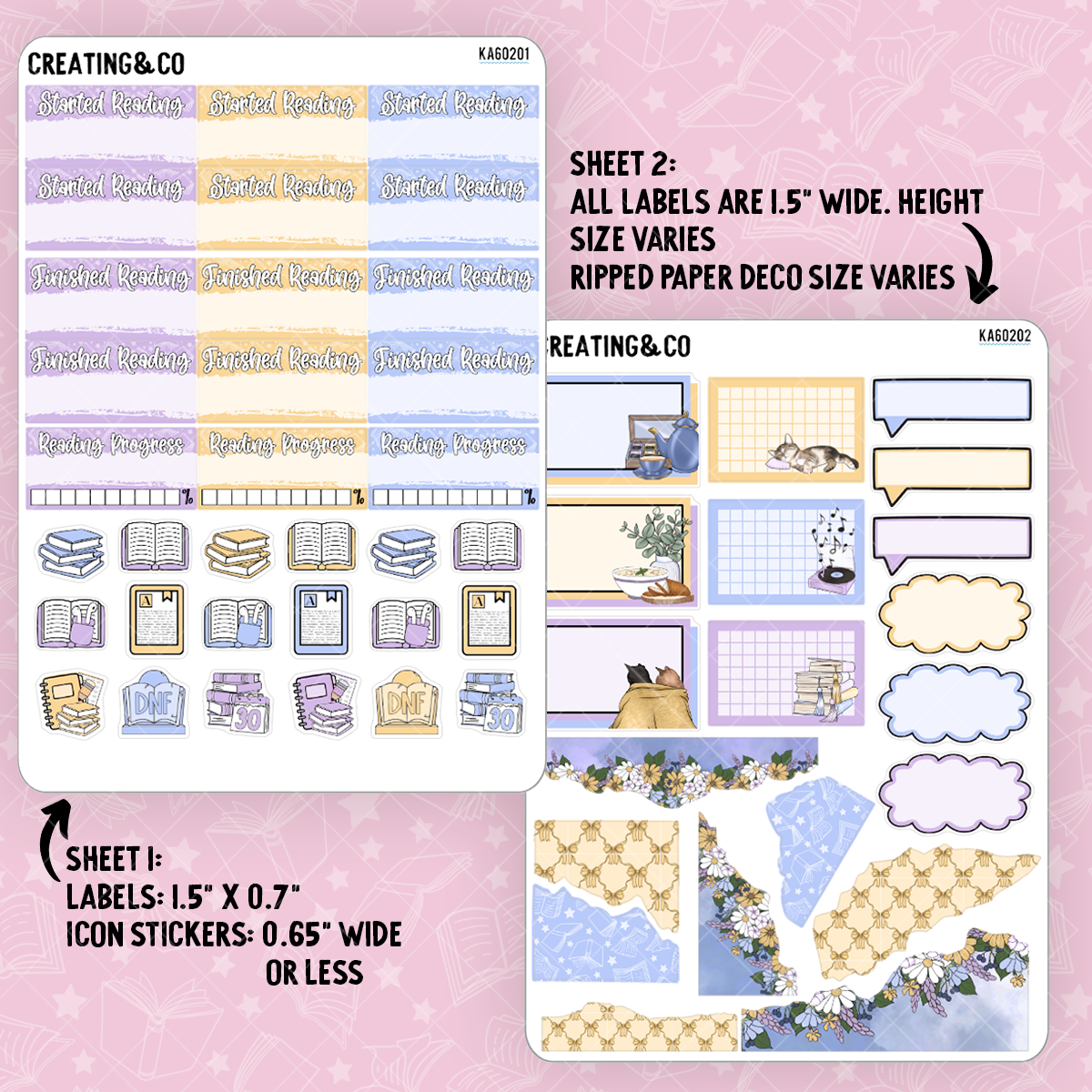 Lavender Rain Weekly Kit Add On Sticker Sheets - KA602