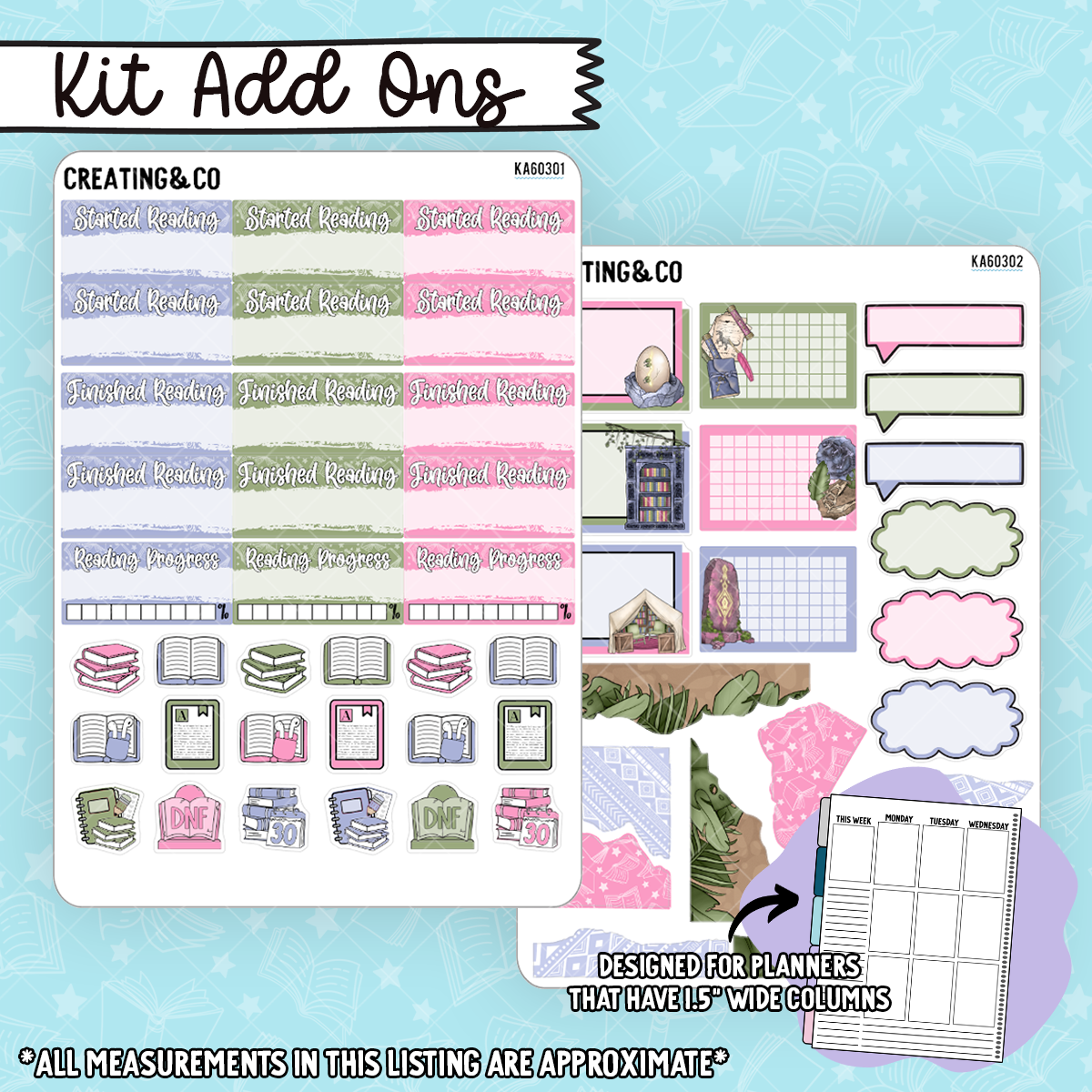 Lost Pages Weekly Kit Add On Sticker Sheets - KA603