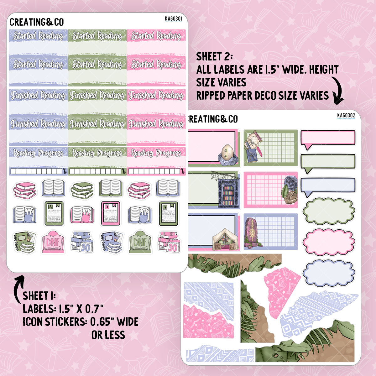 Lost Pages 2025 Summer Reading Challenge 5x7 Sticker Essential Bundle
