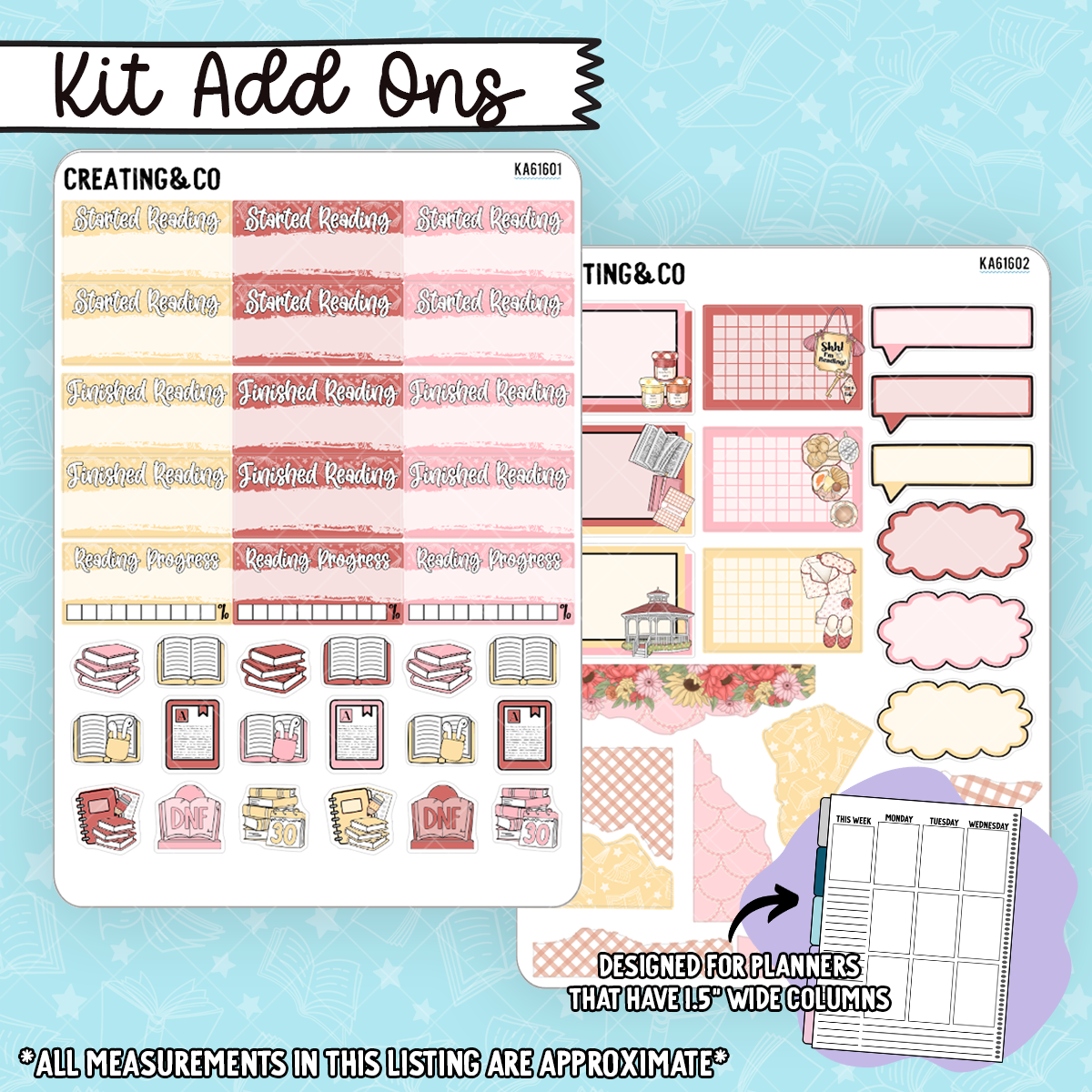 Fox & Folio Weekly Kit Add On Sticker Sheets - KA616