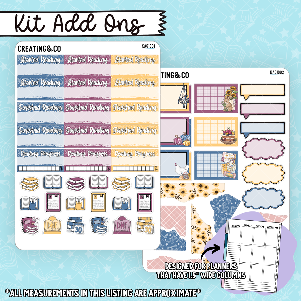 Sunflower Cottage Weekly Kit Add On Sticker Sheets - KA619