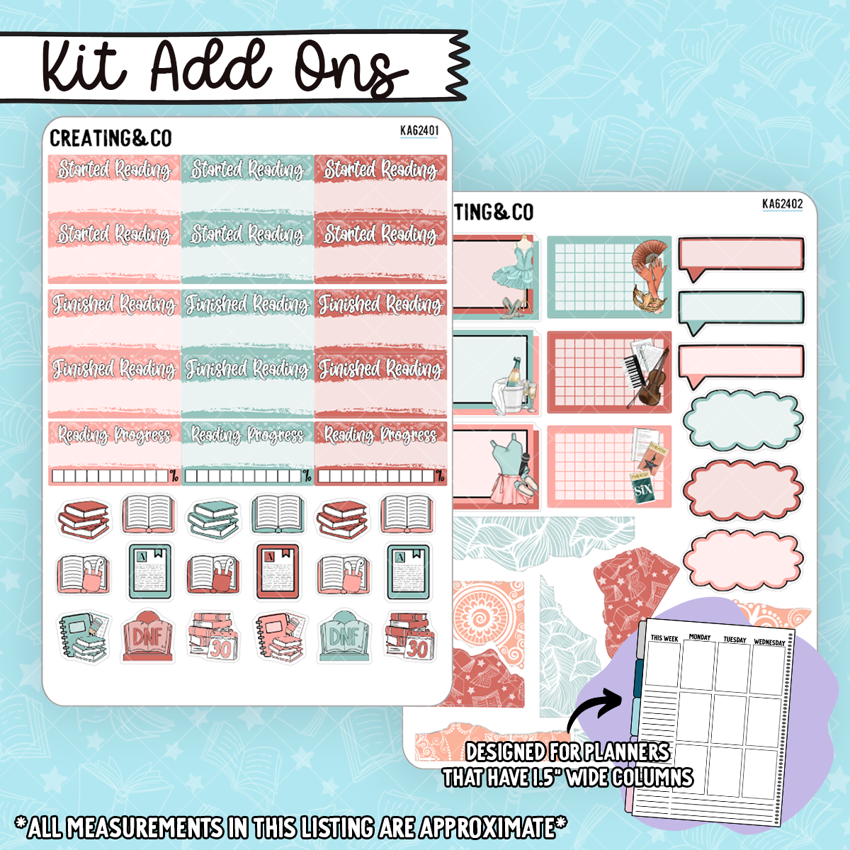 Shimmering Stories Showgirl Weekly Kit Add On Sticker Sheets - KA624