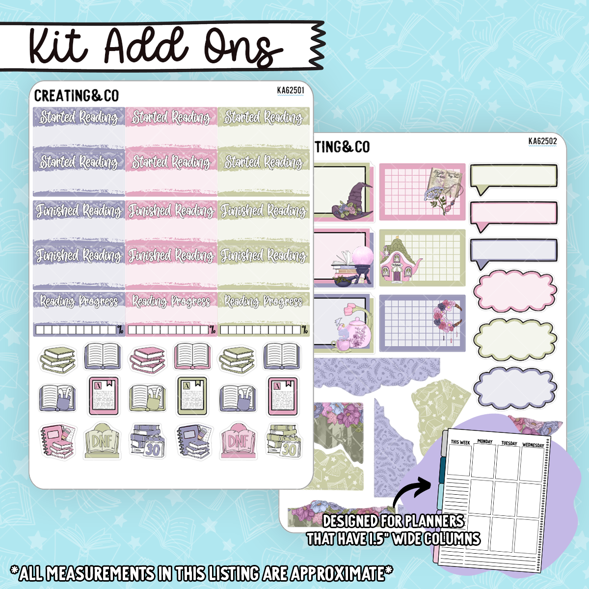 Blooming Cauldron Pastel Witch Weekly Kit Add On Sticker Sheets - KA625