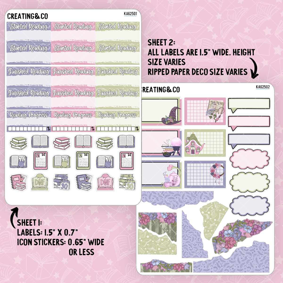 Blooming Cauldron Pastel Witch Weekly Kit Add On Sticker Sheets - KA625