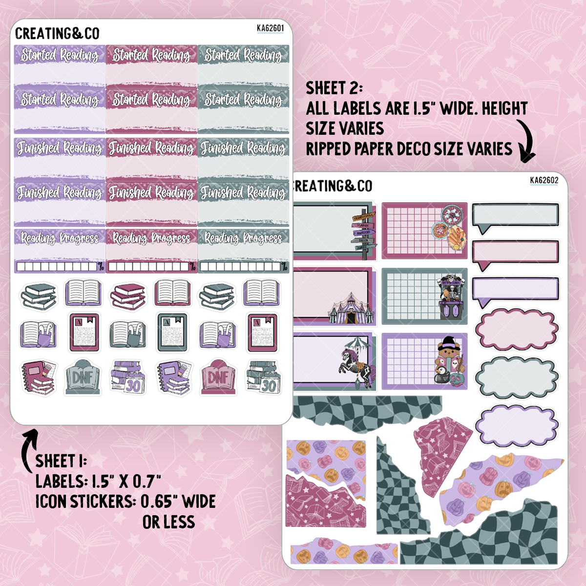 Haunted Carnival Weekly Kit Add On Sticker Sheets - KA626