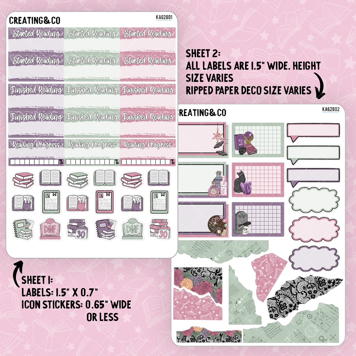 Spellbound Coven - Dark Witch - Weekly Kit Add On Sticker Sheets - KA628