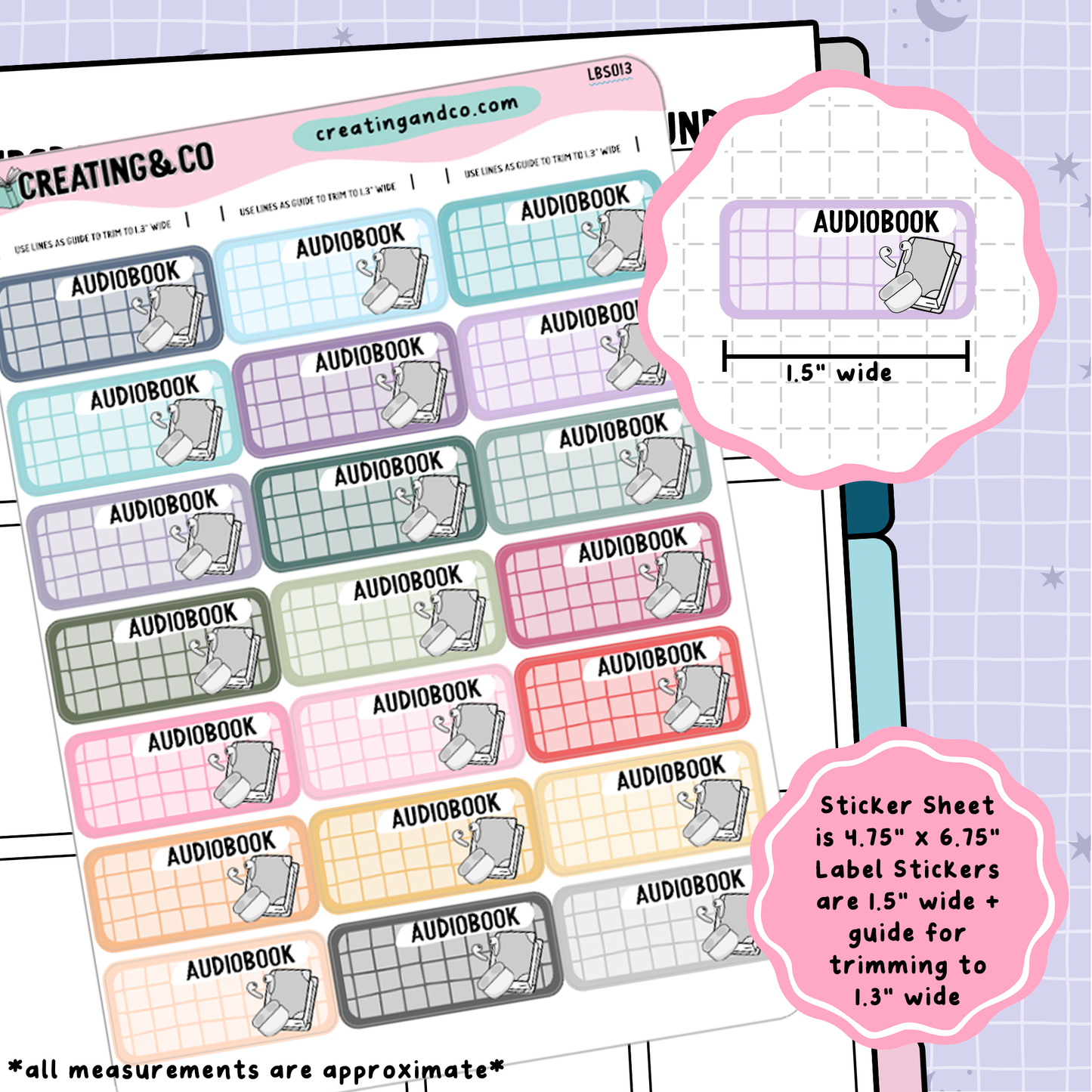 Audiobook Label Functional Sticker Sheet - LBS013