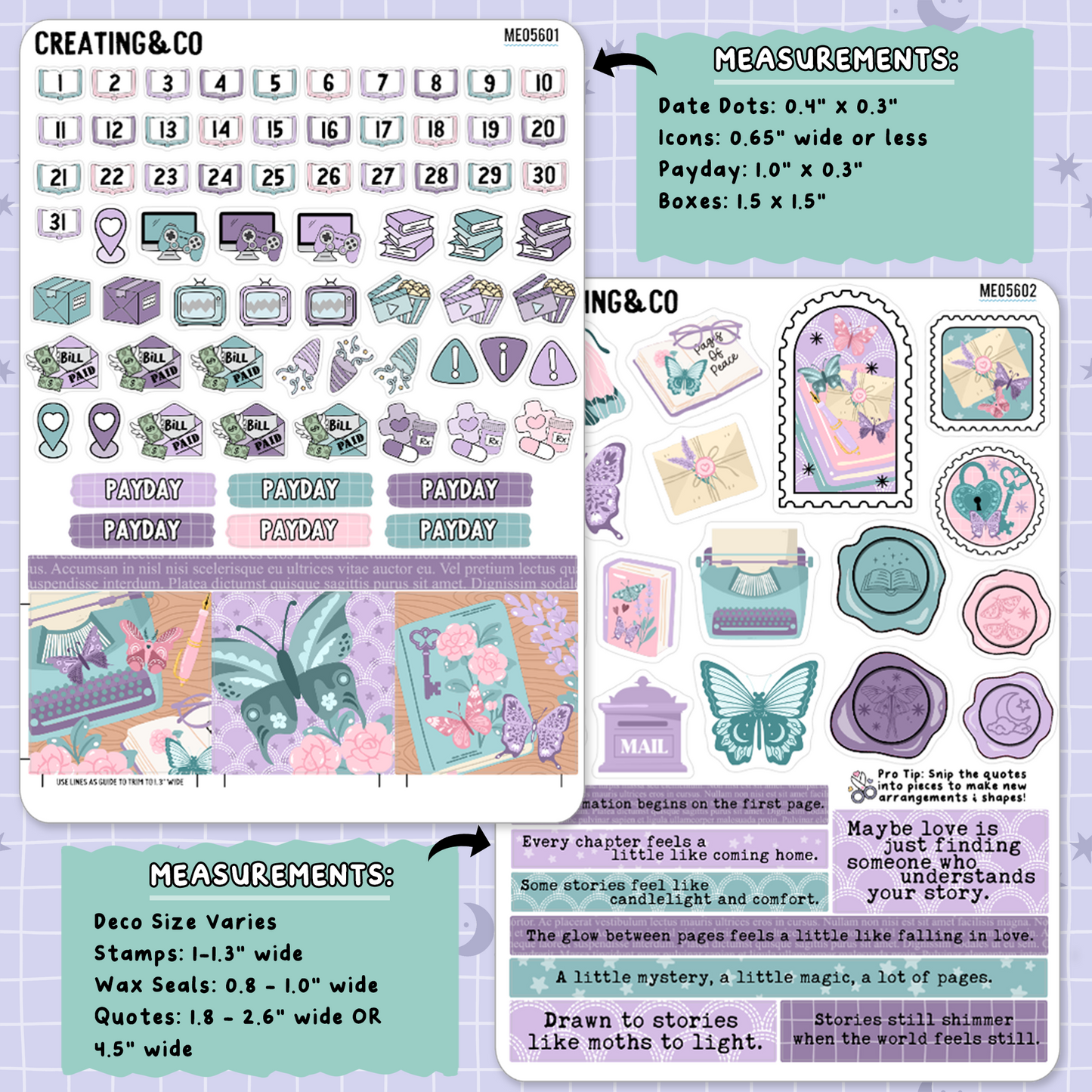 Butterfly Pages February Decorative & Functional Planner Sticker Kit - ME/MD056