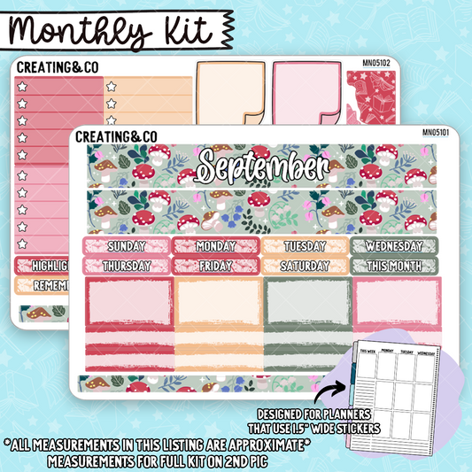 September Monthly Kit for Large Planners (1.5" wide columns) - MN051