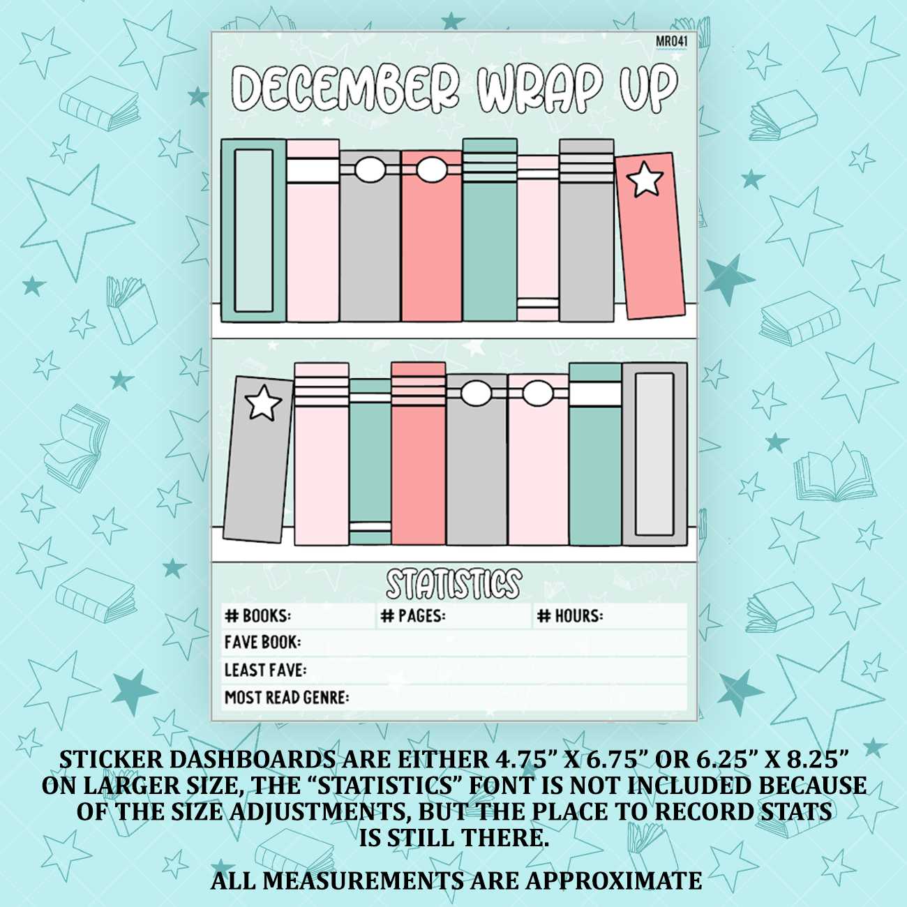 December Reading Wrap Up Sticker Dashboard - MR041
