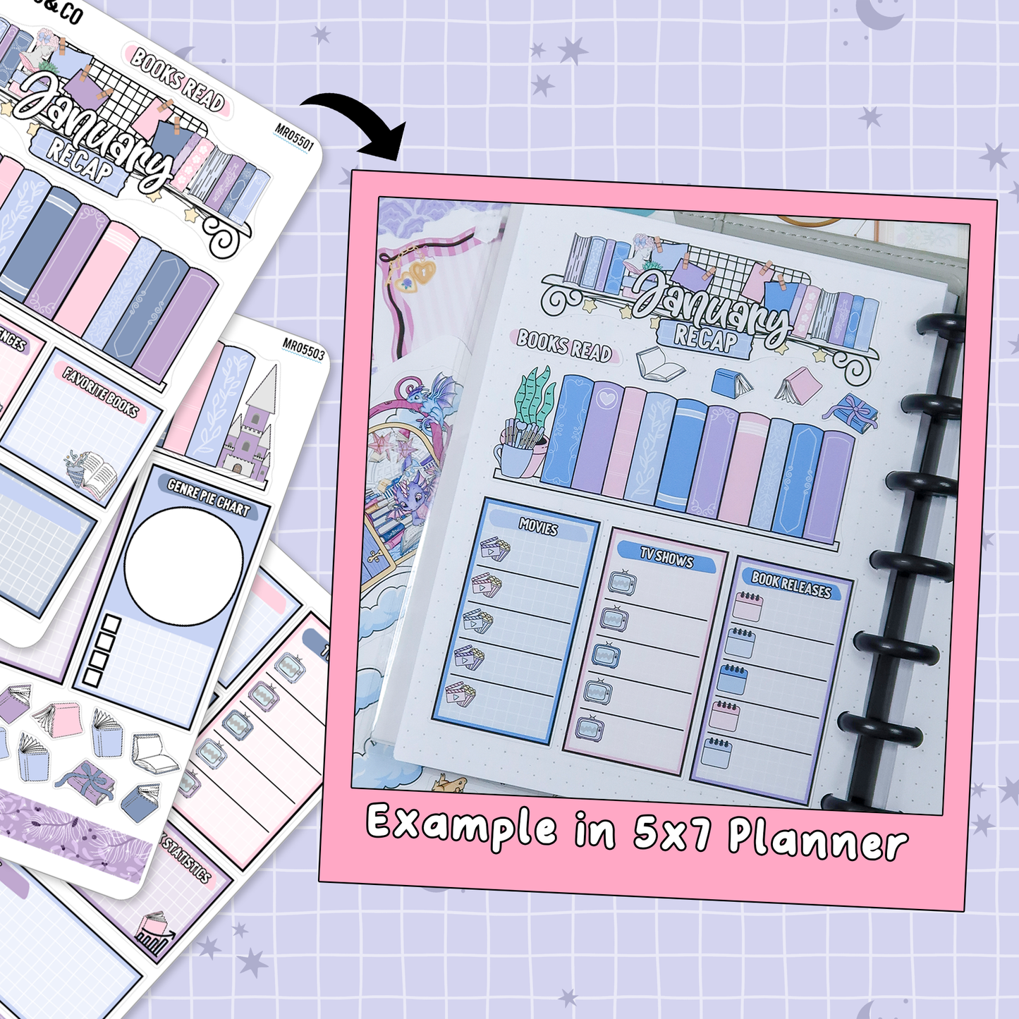Arctic Reads January Monthly Notes Page Builder Planner Sticker Kit - MR055