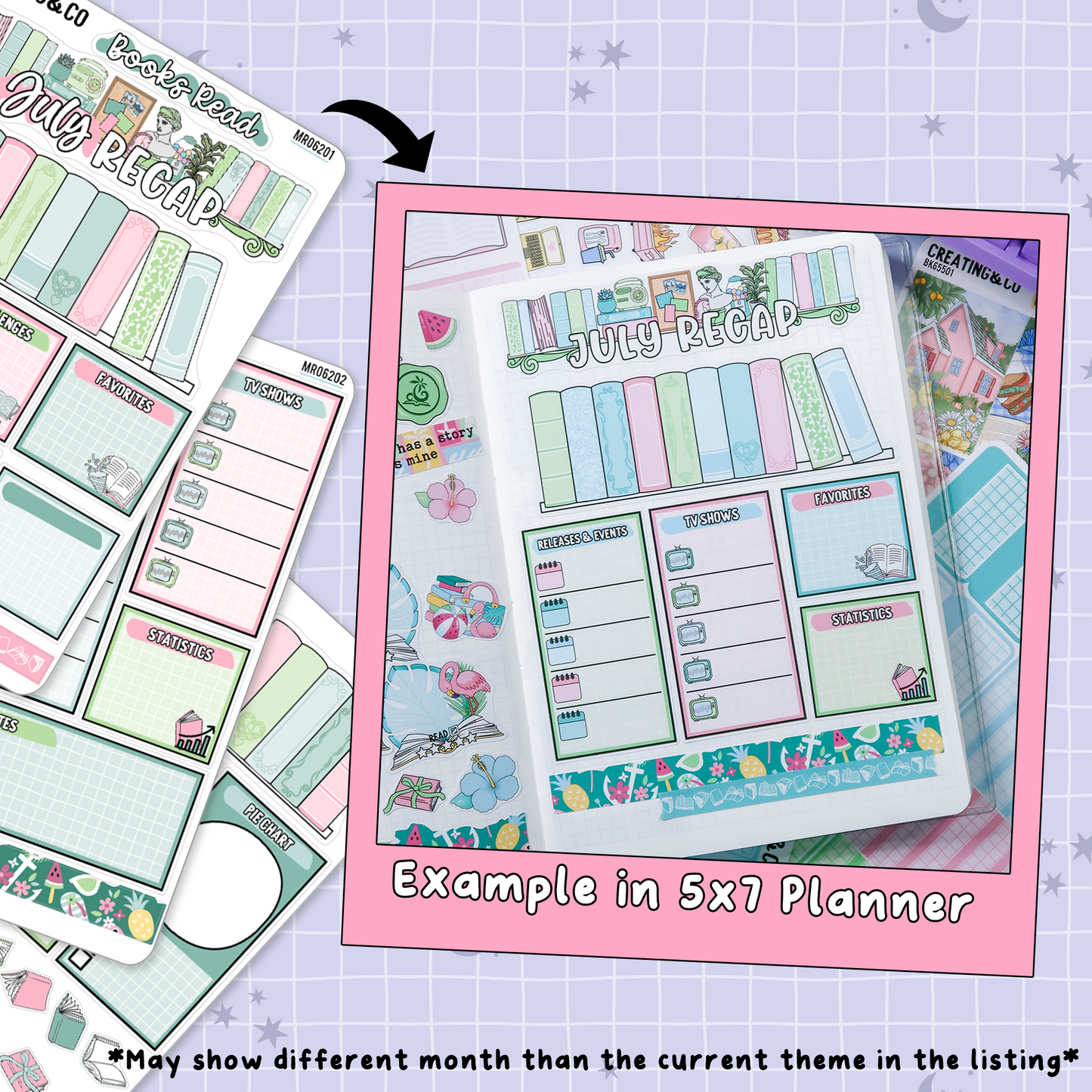 Summer Rain July Monthly Notes Page Builder Planner Sticker Kit - MR062