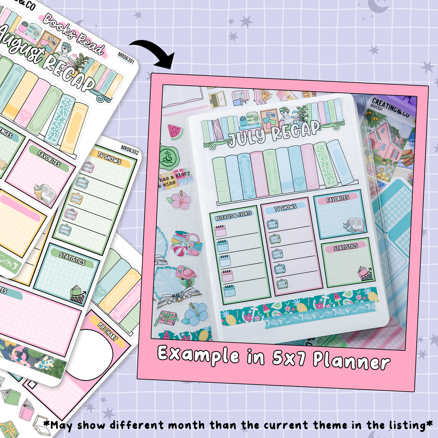 Tranquil Pond August Monthly Notes Page Builder Planner Sticker Kit - MR063