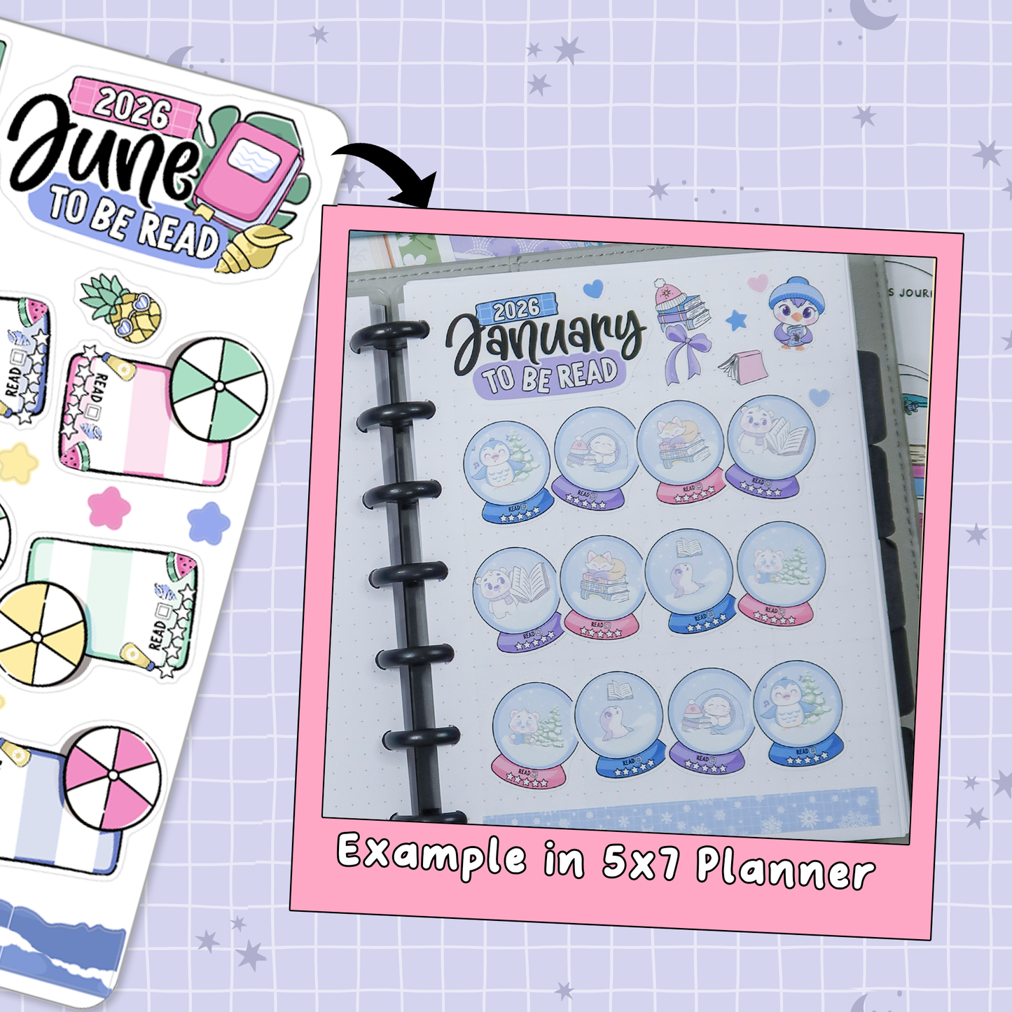Books & Beach June Monthly To Be Read Planner Sticker Kit - MTB061