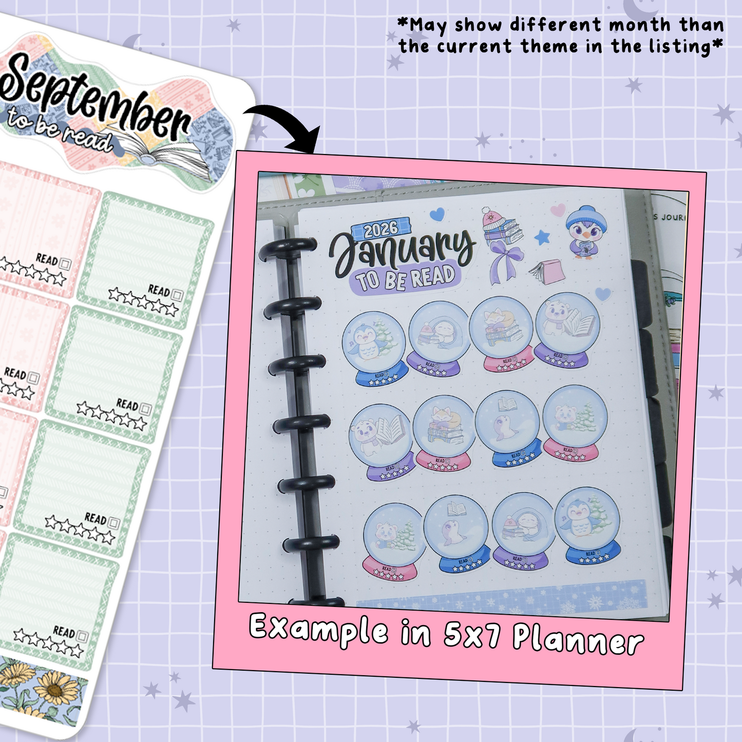 Cozy Patchwork September Monthly To Be Read Planner Sticker Kit - MTB064
