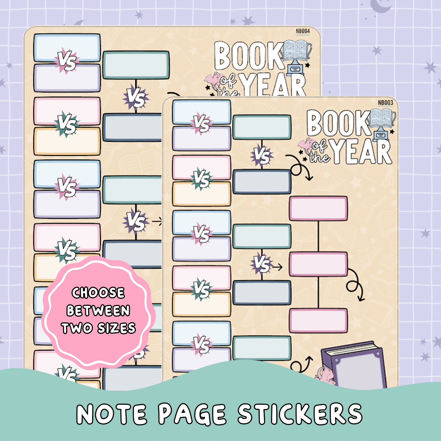 Book of the Year Sticker Dashboard Sheet Planner Sticker Set - NB003/004