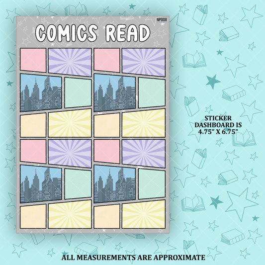 Comics Read Notes Page Sticker Dashboard - NP008