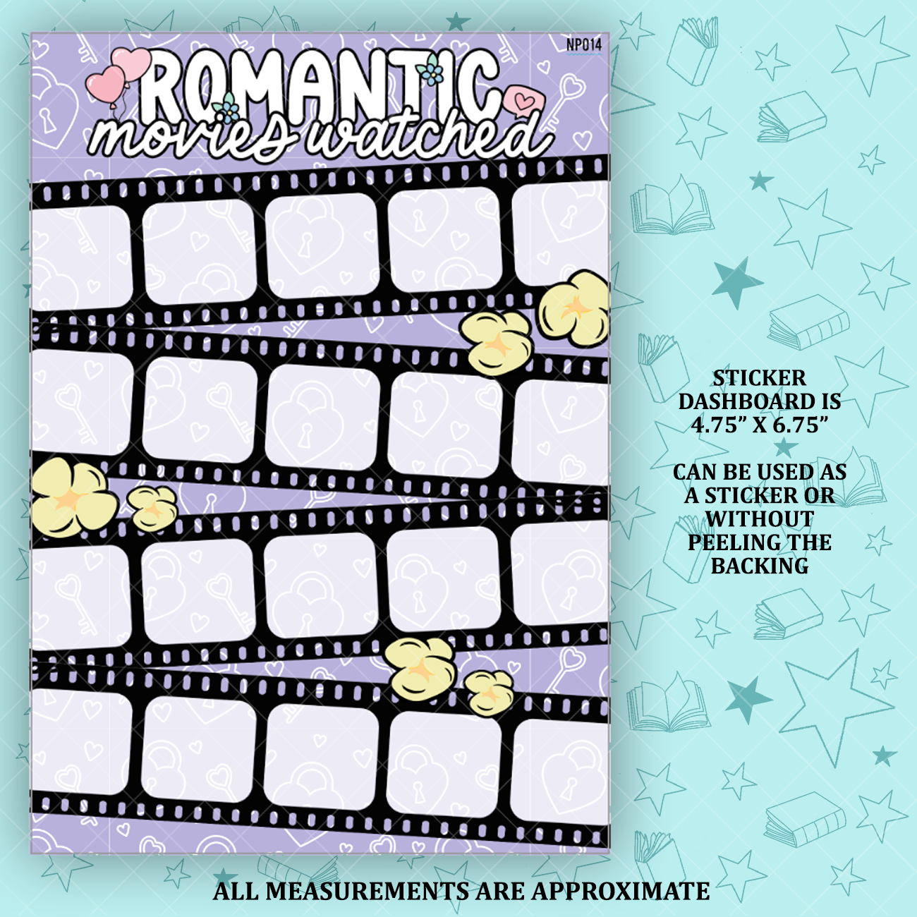 Romantic Movies Watched Notes Page Sticker Dashboard - NP014