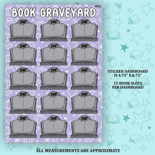 DNF Books Book Graveyard Notes Page Sticker Dashboard - NP025