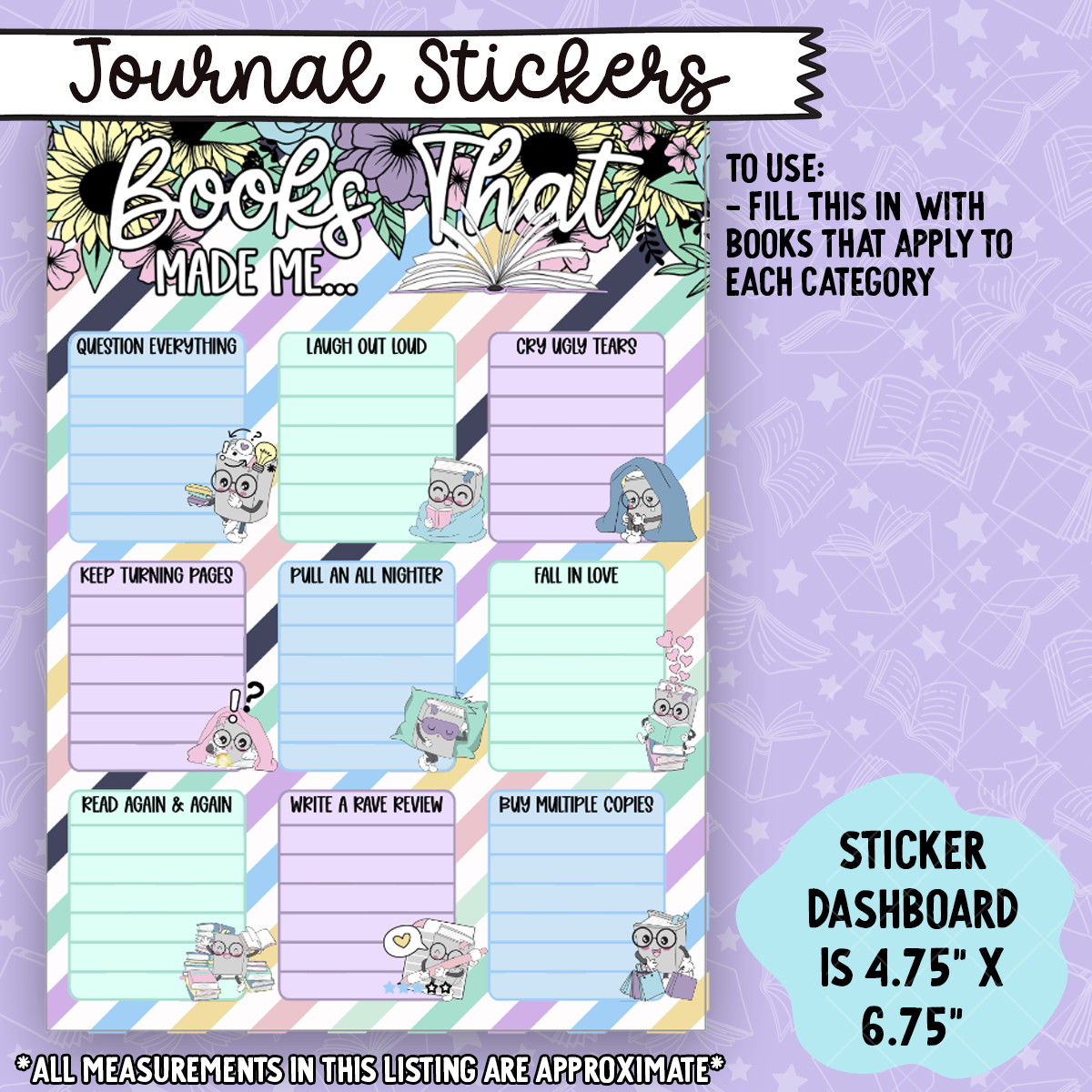 Books That Made Me... Notes Page Sticker Dashboard - NP029
