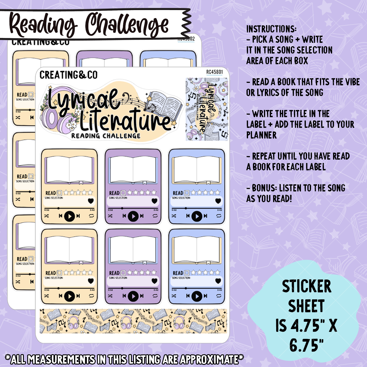 Lyrical Literature Decorative Reading Challenge - RC458