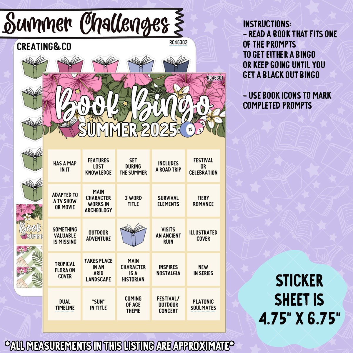 Lost Pages 2025 Summer Reading Challenge 5x7 Sticker Essential Bundle