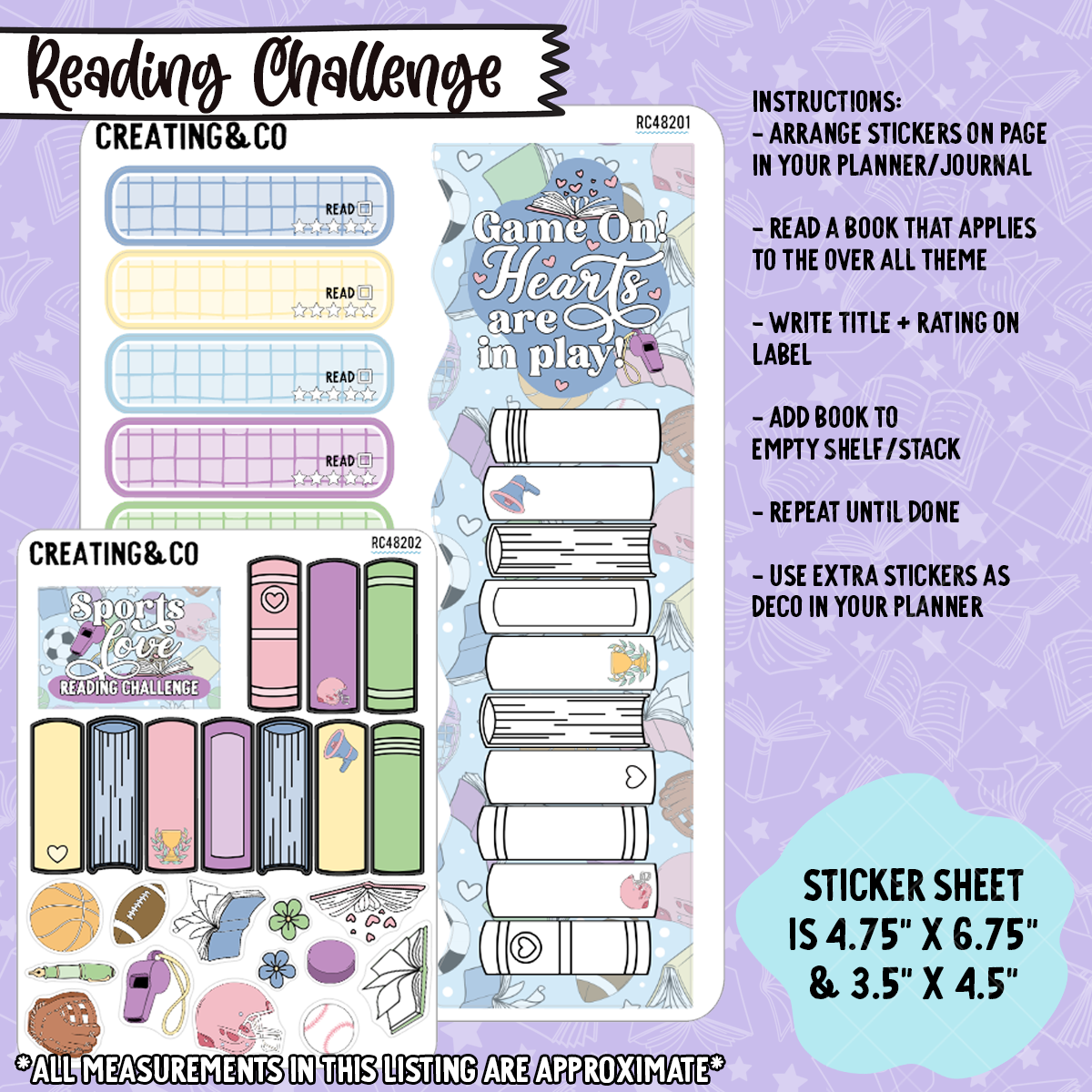 Sports Romance Mood Reader Book Stack Decorative Reading Challenge - RC482