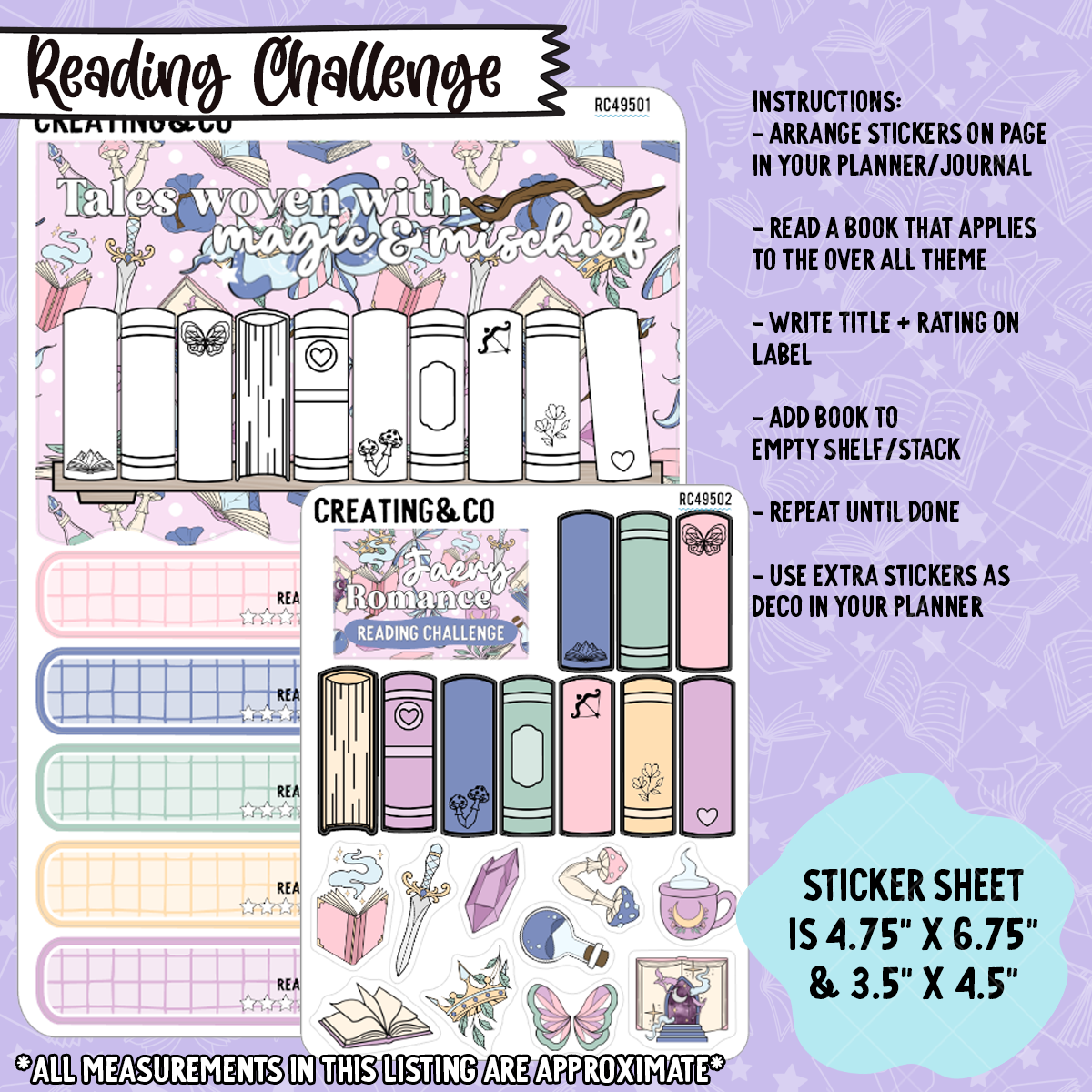 Fae Romance Mood Reader Book Stack Decorative Reading Challenge - RC495