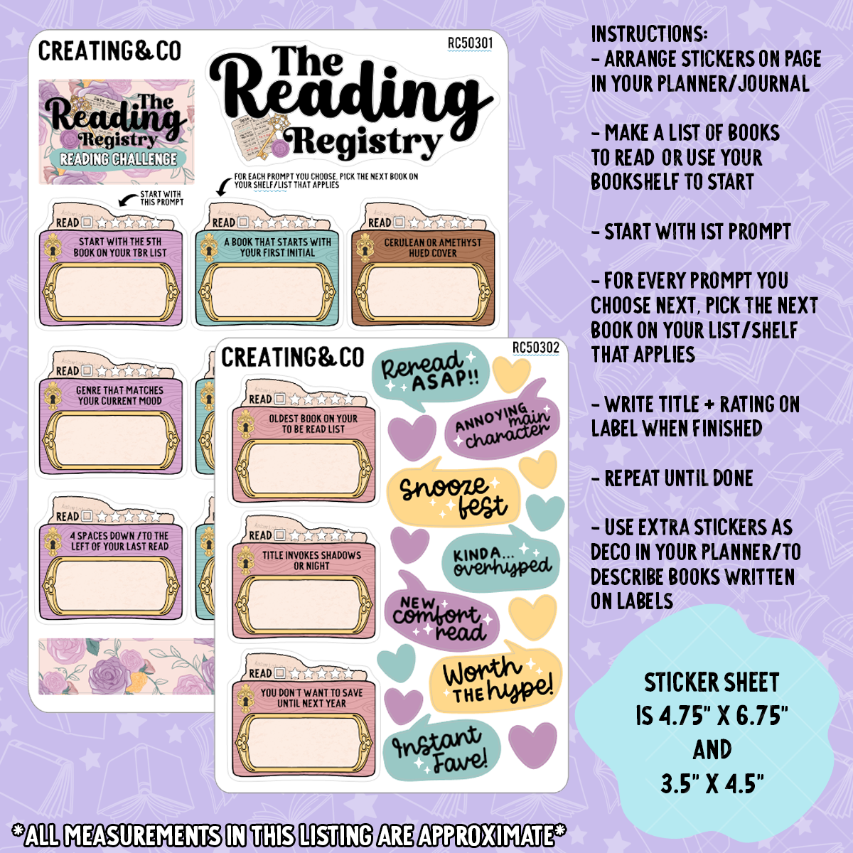 Academic Wisdom Hobonichi Cousin Sticker Kit + Reading Challenge Bundle