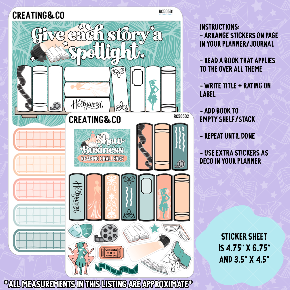 Old Hollywood Showgirl Mood Reader Book Stack Decorative Reading Challenge - RC505