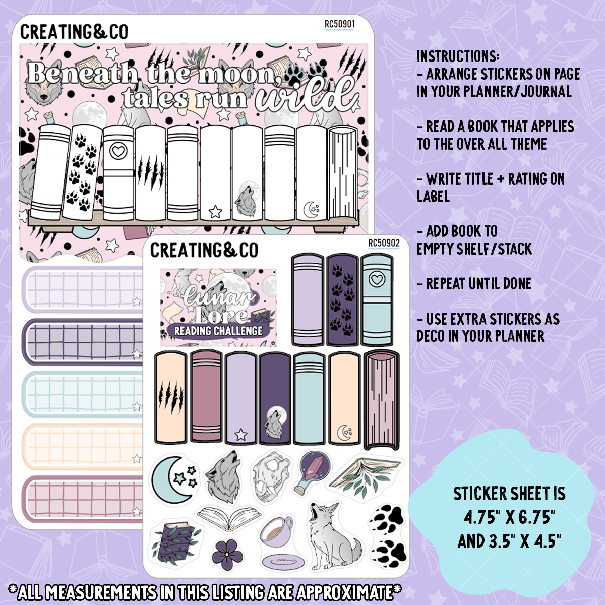 Werewolf Romance Mood Reader Book Stack Decorative Reading Challenge - RC509