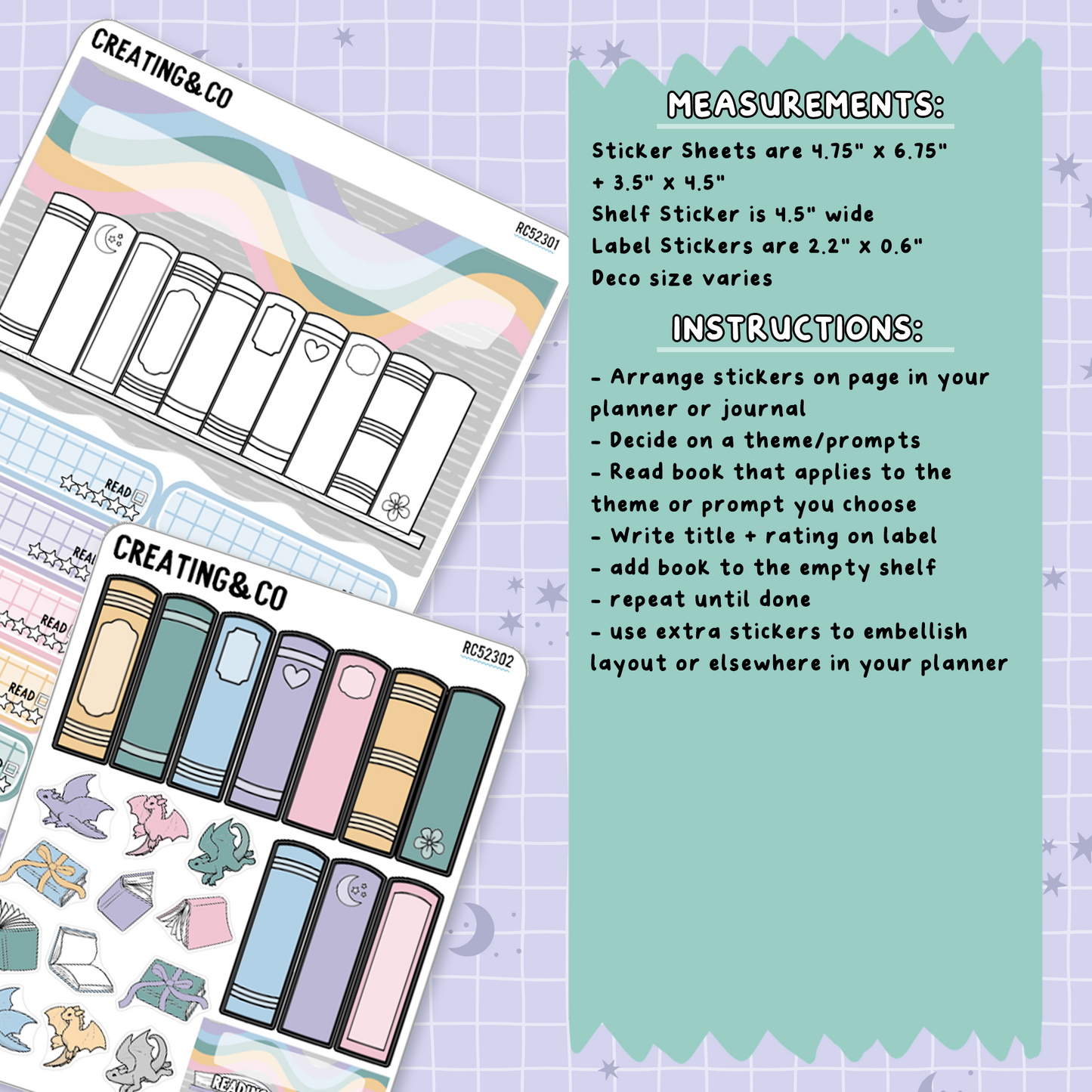 Create Your Own Reading Challenge Planner & Journal Sticker Sheet Set - RC523