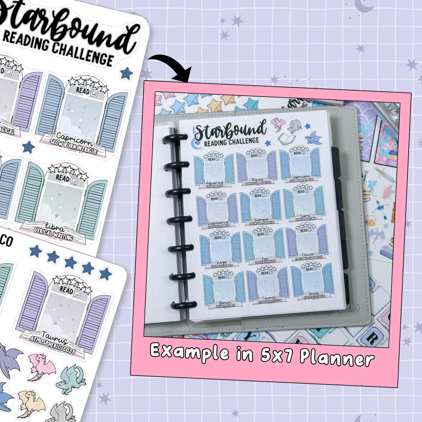 Starbound Reading Challenge - Astrology 2026 Planner Sticker Set - RC532