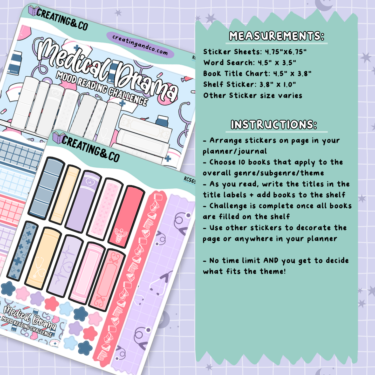 Medical Drama Mood Reader Book Shelf Decorative Reading Challenge - RC565