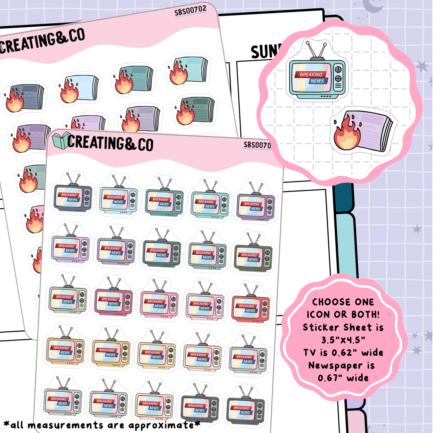 Breaking News / Bad News Icon Functional Stickers - SBS007