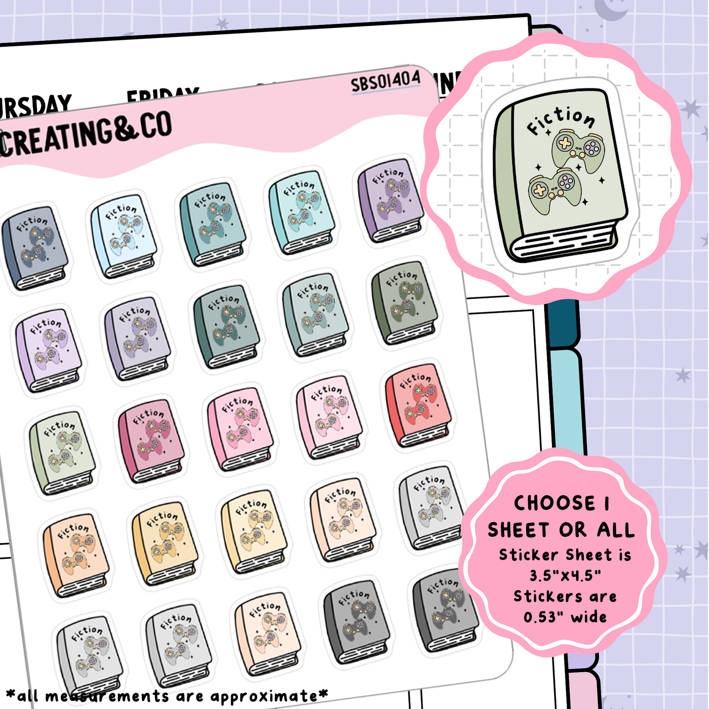 Niche Genre Book Icon Functional Stickers - SBS014