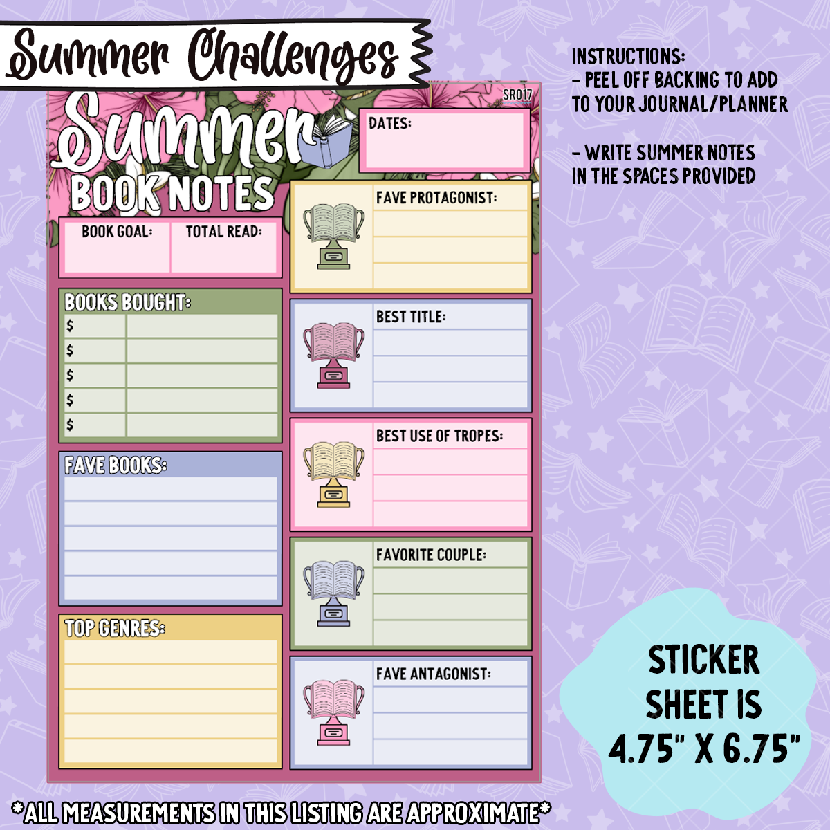 Lost Pages 2025 Summer Reading Challenge 5x7 Sheet Bundle