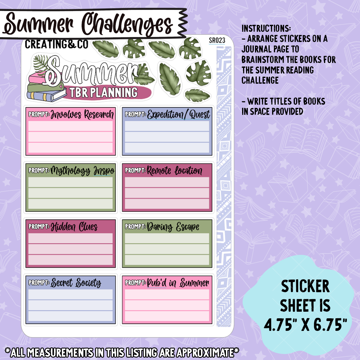 Lost Pages 2025 Summer Reading Challenge Journal Sheet Bundle