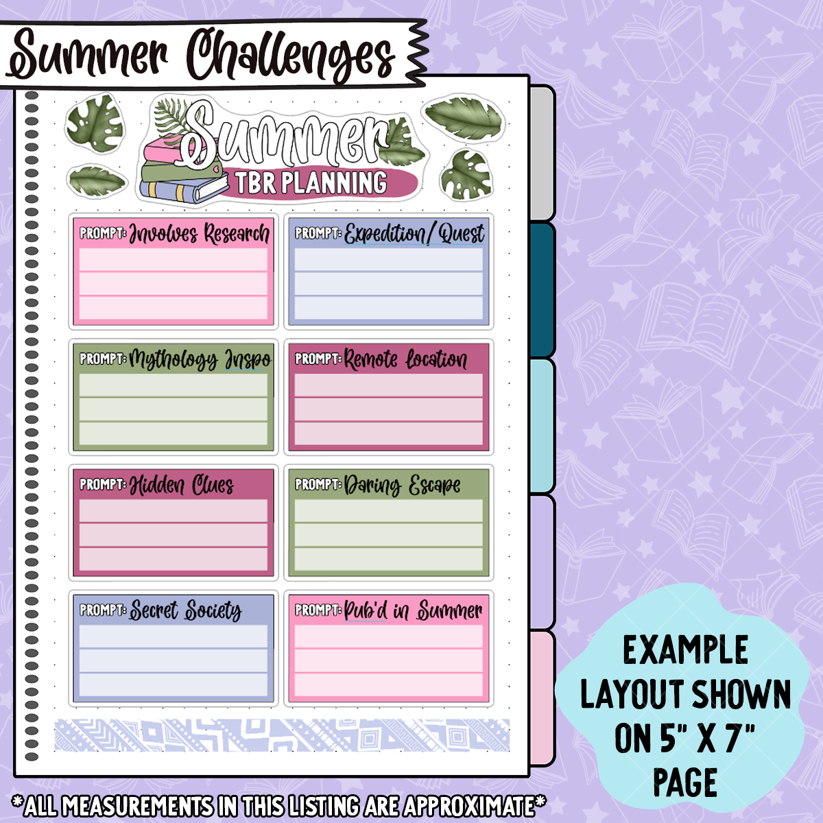 Lost Pages 2025 Summer Reading To Be Read Builder Sticker Sheet - SR023